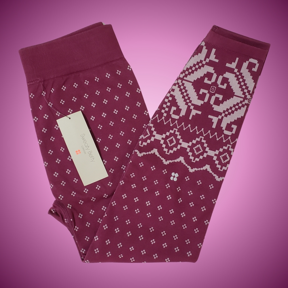 Sweaty Betty Plum Patterned High-Waist Leggings